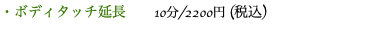 ・ボディタッチ延長 10分/2200円 (税込) 